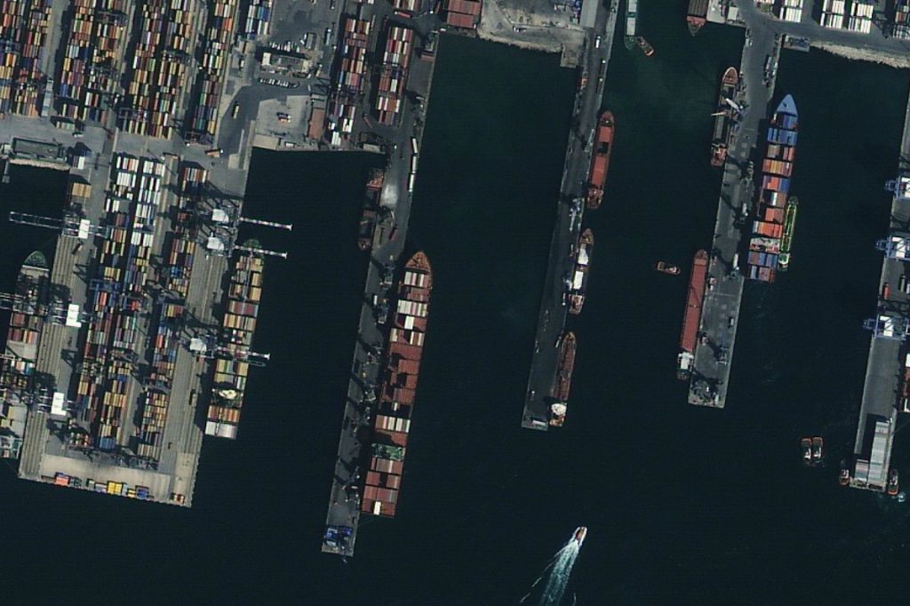 Satellite image of Istanbul port
