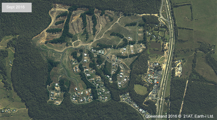Queensland satellite image to show new house development